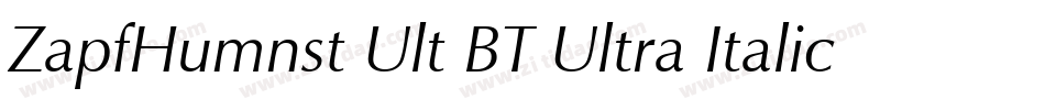 ZapfHumnst Ult BT Ultra Italic字体转换